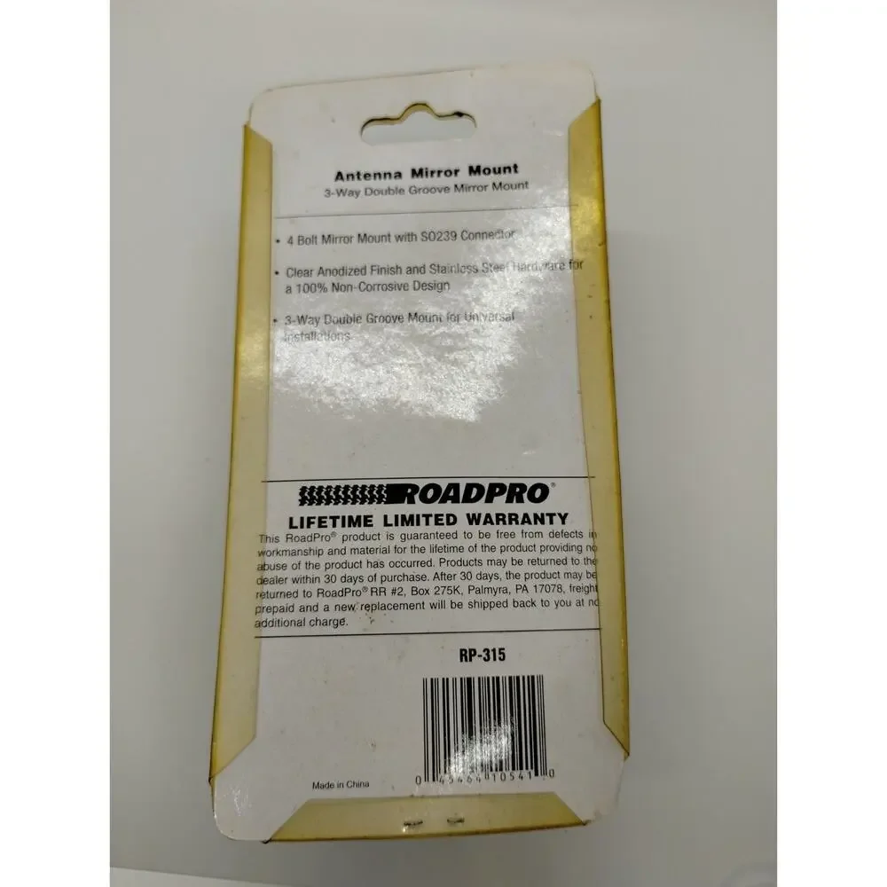 RoadPro Antenna Mirror Mount RP-315 - Three Way Double Groove - SO239 Connector
